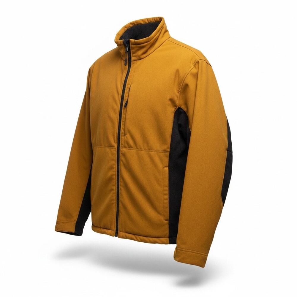 Quest Men's Lightweight Jacket Mustard Black Full Zip Size L Water Resistant